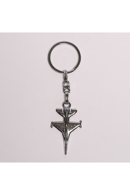 Gümüş Rengi F16 Figürlü Çelik Anahtarlık
