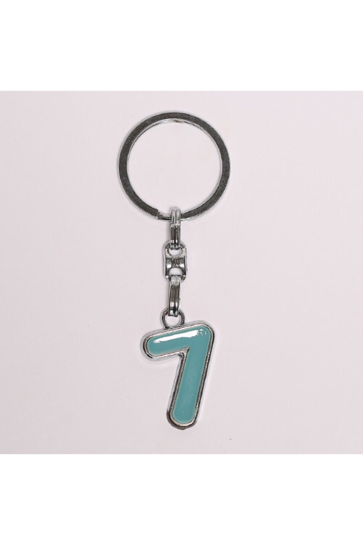 Açık Mavi 7 Rakamlı Çelik Anahtarlık