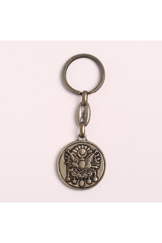 Eskitme Tasarımlı Tuğra- Krom Anahtarlık