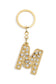 HARF TAŞLI ŞIK ANAHTARLIK GOLD M HARFİ