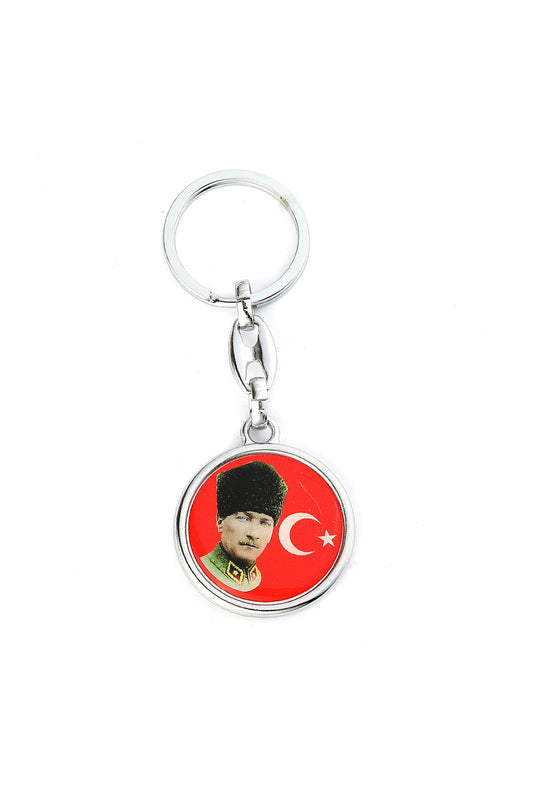 Bayrak Ve Mustafa Kemal Atatürk Logolu Anahtarlık ''NewLifePromosyon'' MDL217