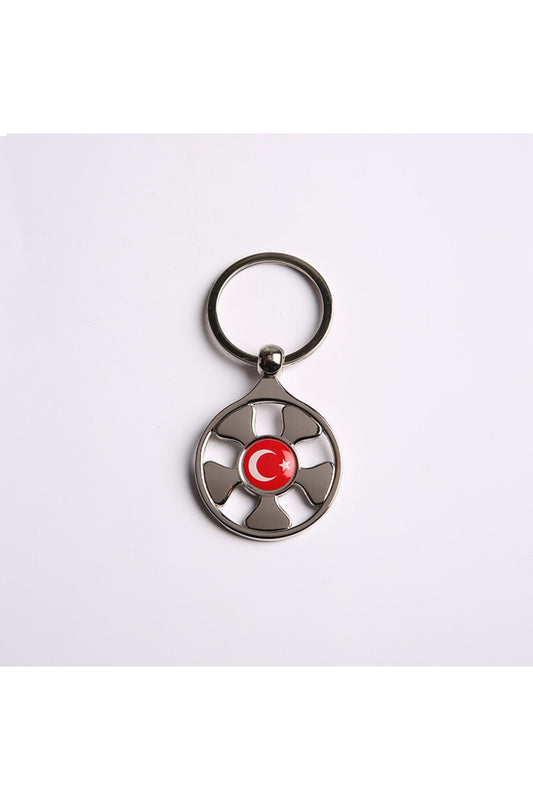 Bayrak Temalı Çelik Anahtarlık