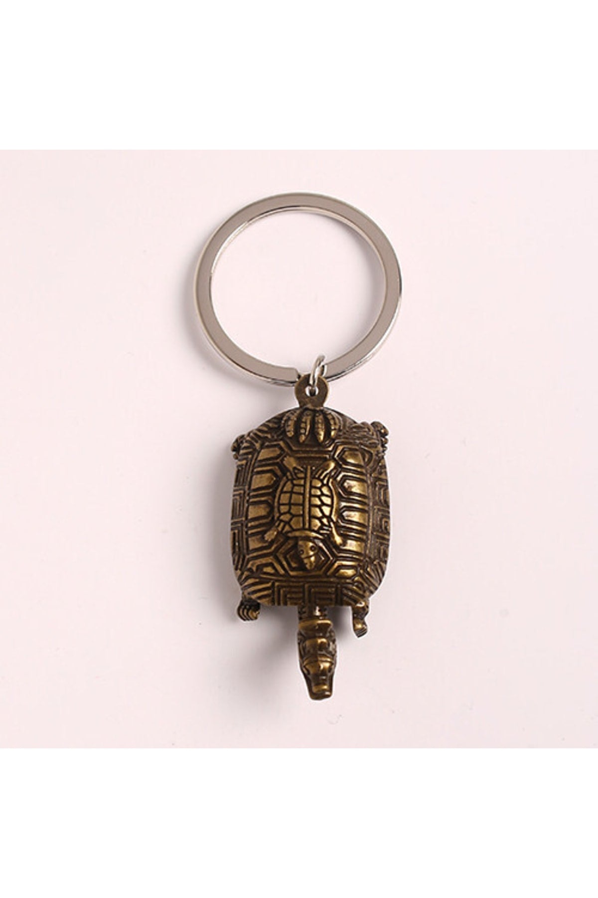 Bronz Kaplumbağ Figür Tasarımlı Metal Anahtarlık