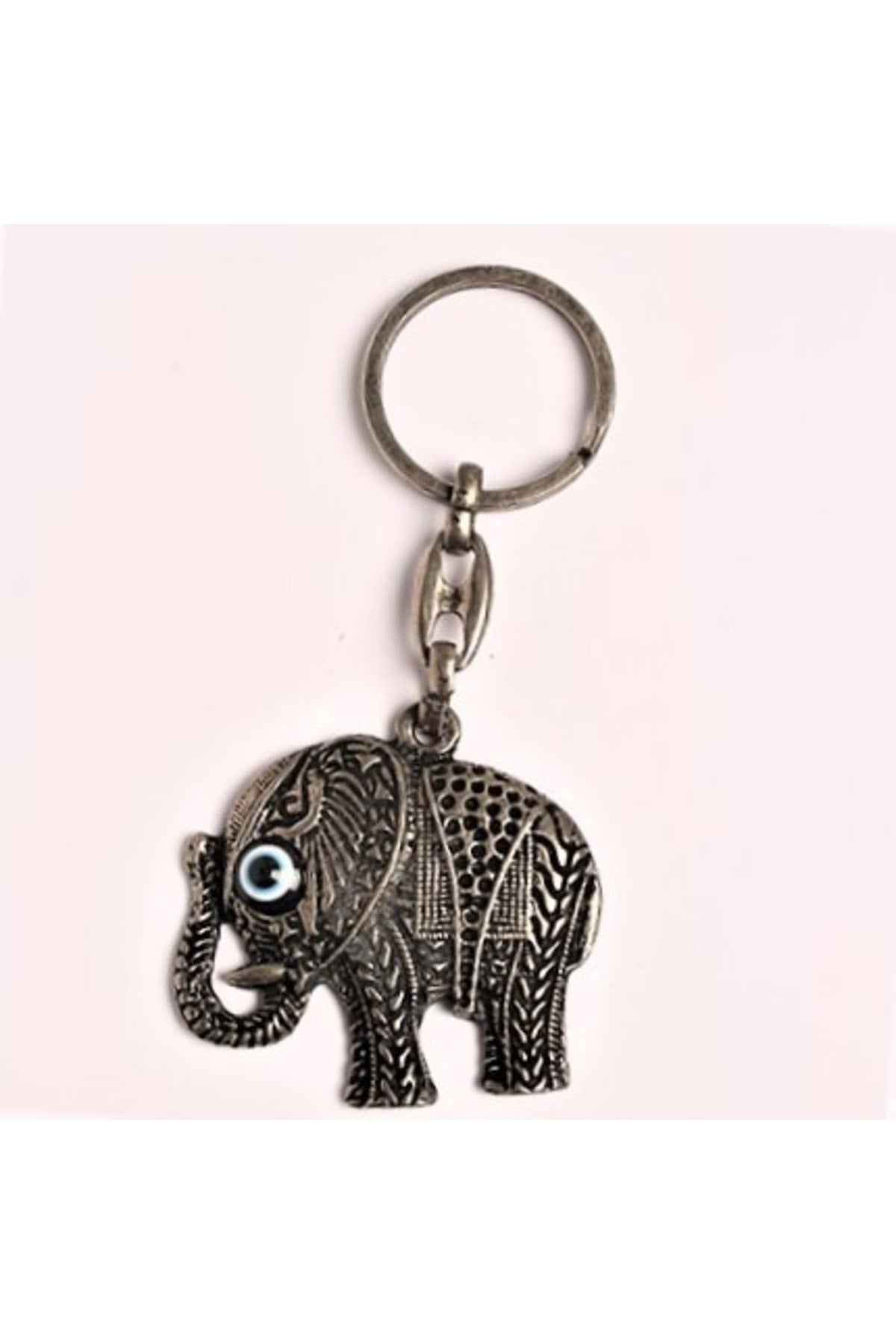 Eskitme Fil Tasarımlı Metal-çelik Anahtarlık