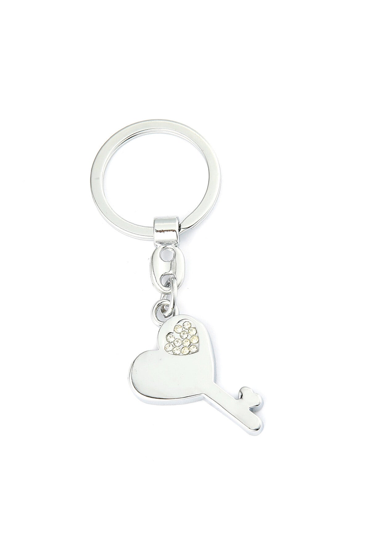 Taşlı Kalplı Anahtar Tasarımlı Anahtarlık ''NewLifePromosyon'' MDL529