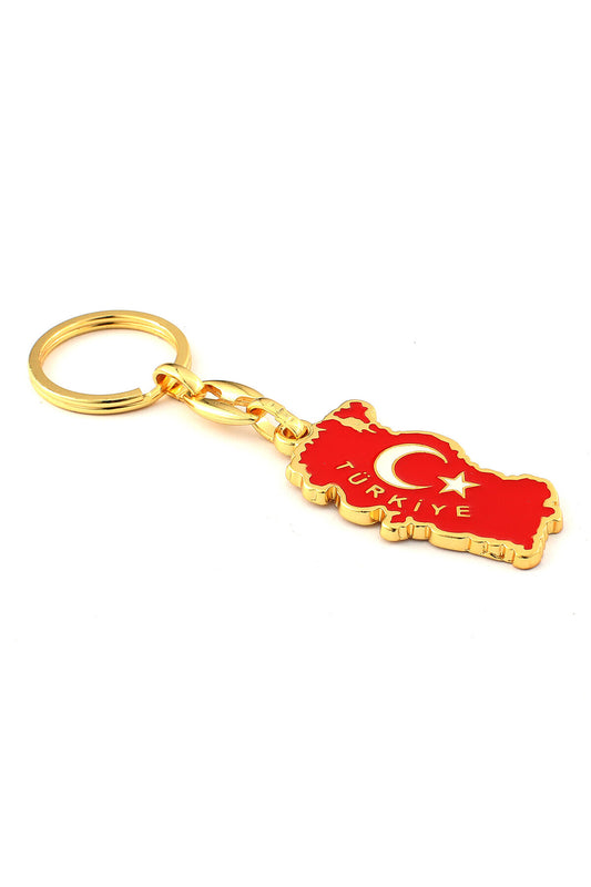 Türkiye Harita Tasarımlı Ay Yıldız Temalı Anahtarlık ''NewLifePromosyon''