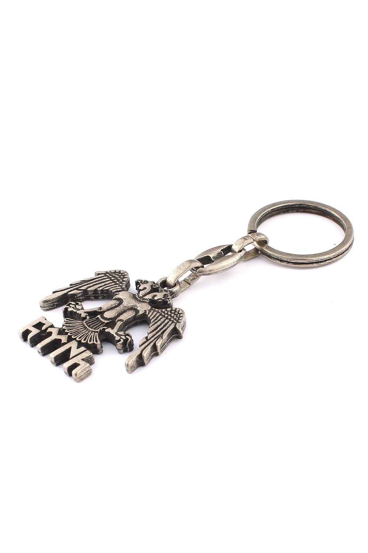 Eskitme Türk Yazılı Çift Başlı Kartal Tasarımlı Anahtarlık ''NewLifePromosyon'' MDL491