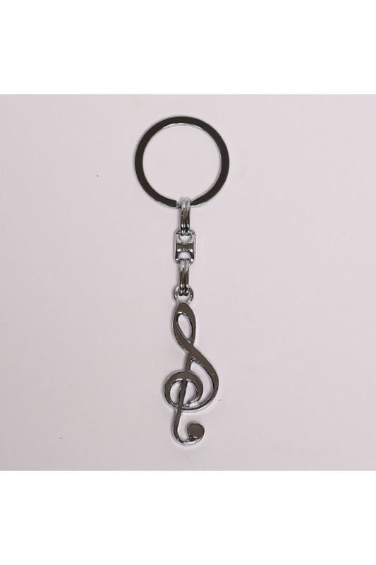 Violin Temalı Gümüş Rengi Metal Anahtarlık