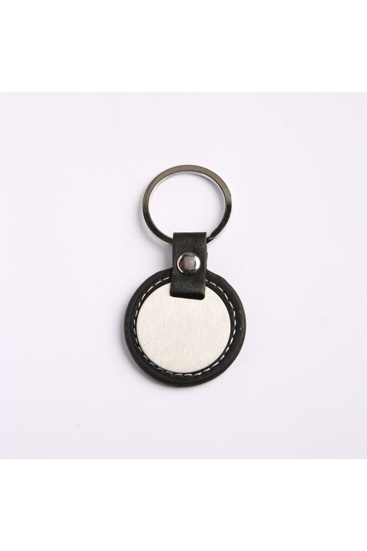 Siyah Deri Çelik Anahtarlık