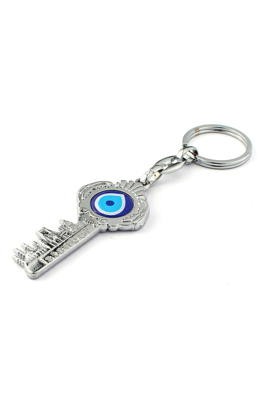 İstanbul Silüetli Nazar Boncuklu Anahtar Tasarımlı Anahtarlık ''NewLifePromosyon'' MDL91