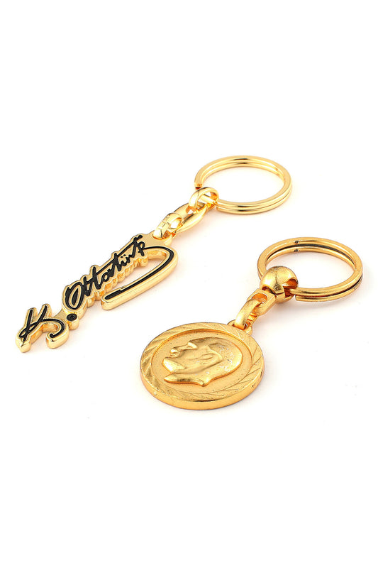 Mustafa Kemal Atatürk Gold Ve İmza Anahtarlık ''NewLifePromosyon''
