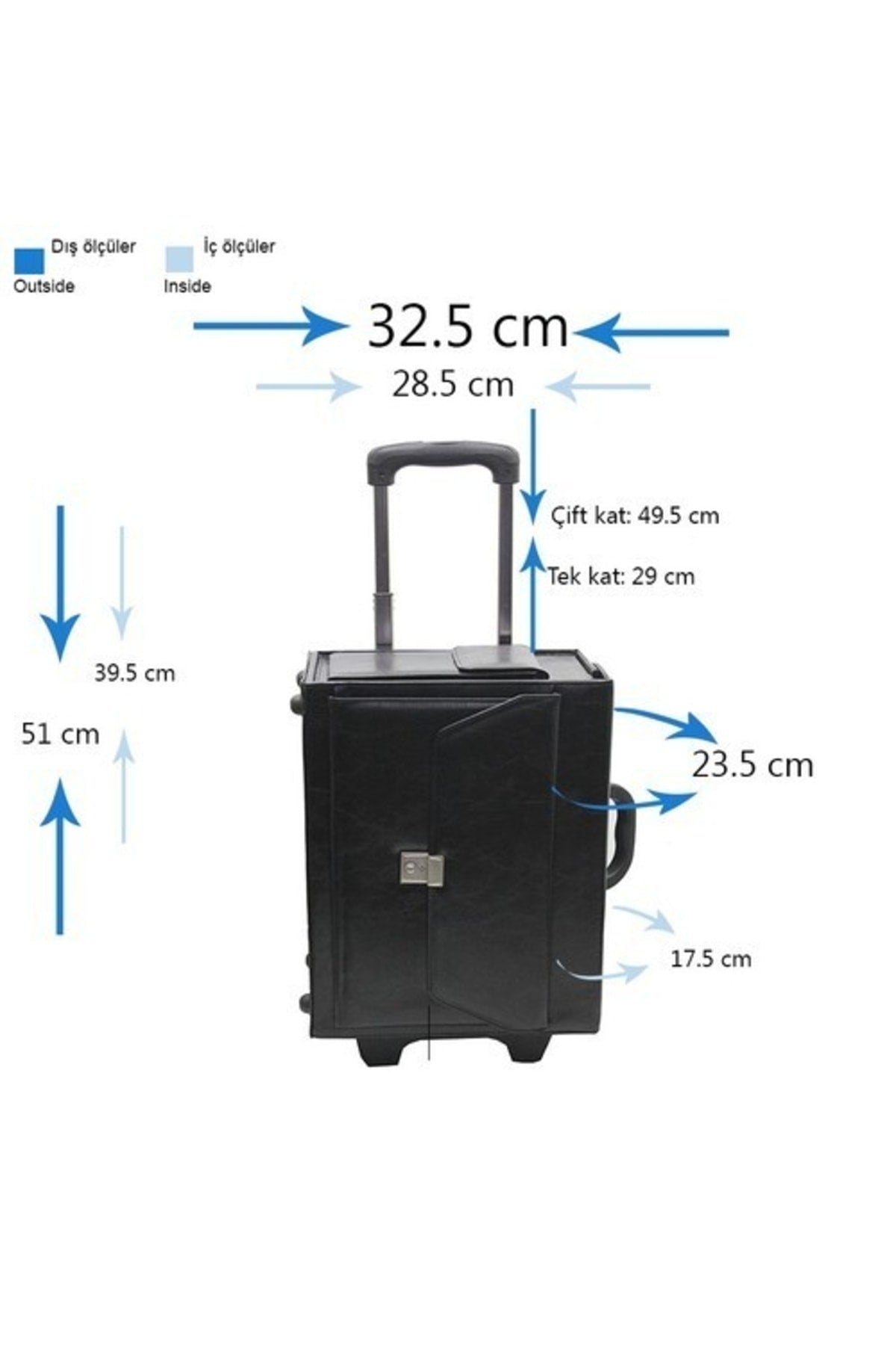 Lüx Çanta-kabin Boy Pilot - Hostes Çantası Çekçekli Bavul